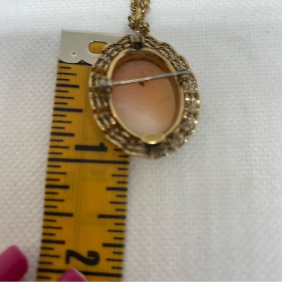 Vintage Bojar Signed Cameo Pendant/Brooch 14K GF Setting - Picture 5 of 7